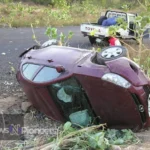 Scene from the Attisso Akarpo car accident showing emergency response teams and multiple vehicles involved in the Interstate 95 incident.