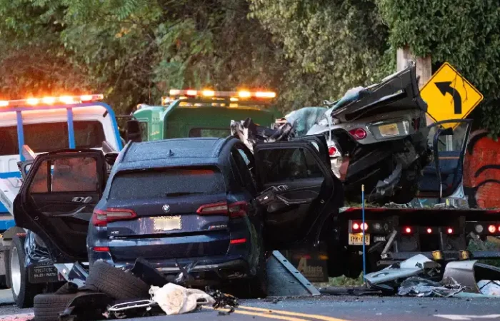 A serious car accident in North Jersey, highlighting the dangers of distracted driving and the importance of road safety.