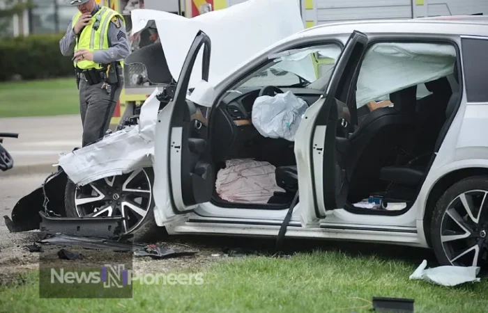 A somber scene depicting the aftermath of the Clayton Hughes car accident, highlighting the tragic loss of life and the need for road safety awareness.