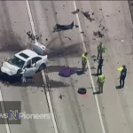 Nate Burleson car accident scene showing the aftermath of the incident involving the NFL player.