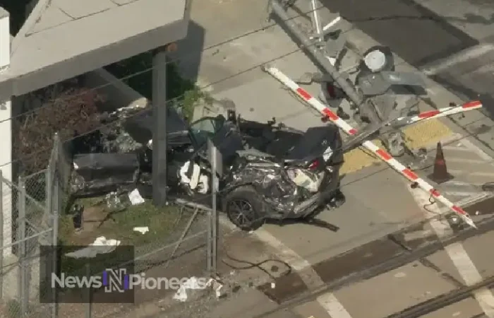 A scene from the Pasadena car accident, highlighting the aftermath and community response.