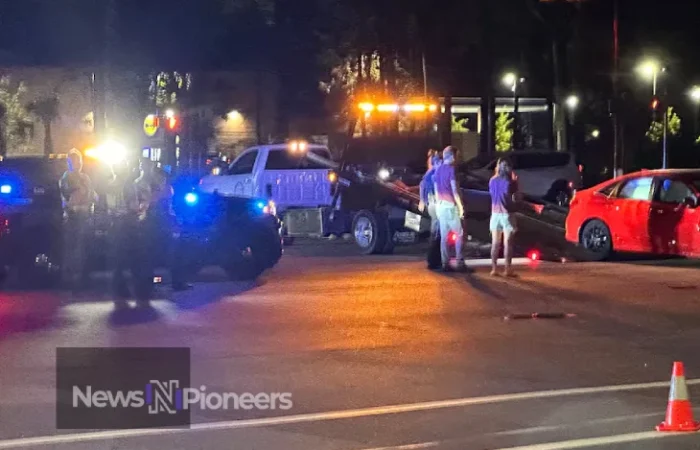 A tragic Sacred Heart car accident involving students and an Uber driver, highlighting the scene of the crash.