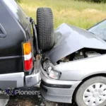 A dramatic scene from the worst car accident ever, showcasing the aftermath of a massive pileup involving 216 vehicles in Los Angeles.