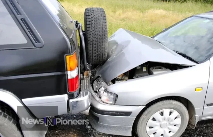 A dramatic scene from the worst car accident ever, showcasing the aftermath of a massive pileup involving 216 vehicles in Los Angeles.