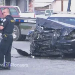 A police vehicle involved in the Bakersfield cop car accident on December 10, 2024, highlighting the accident's impact on the community.