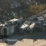 A multi-car pileup on I-55, illustrating the dangers of highway driving and the impact of car accidents on communities.