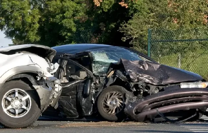 Image depicting a recent car accident omaha scene showing emergency responders and damaged vehicles.