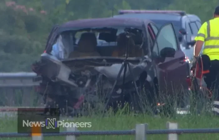 A somber scene depicting the aftermath of the Kylie Roberto car accident, highlighting the importance of road safety.