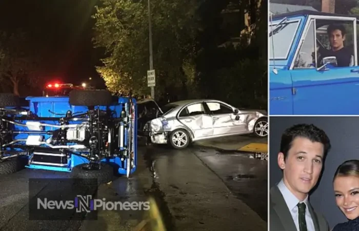 An image depicting the aftermath of the Miles Teller car accident, showcasing the vehicle involved in the incident.