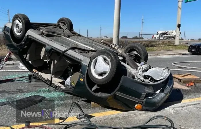 An overview of an ocala car accident scene, highlighting emergency services and the aftermath.