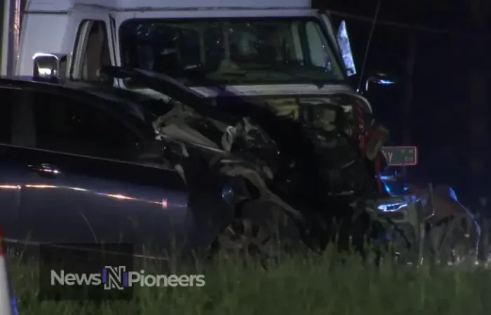 A scene from the Vernon car accident on Church Street, highlighting the aftermath and community response.