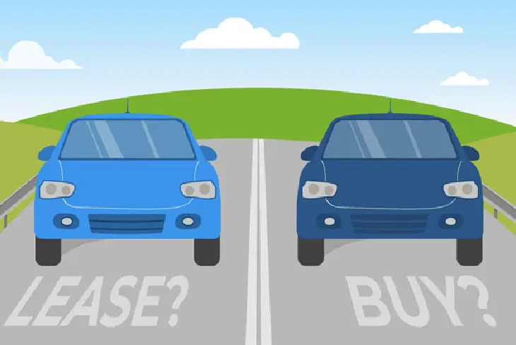 A comparison of leasing vs buying a car, highlighting the benefits and drawbacks of each option.