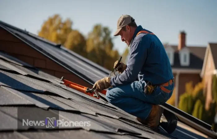 Maintaining Your Roof: Essential Tips - Homeowner inspecting roof shingles