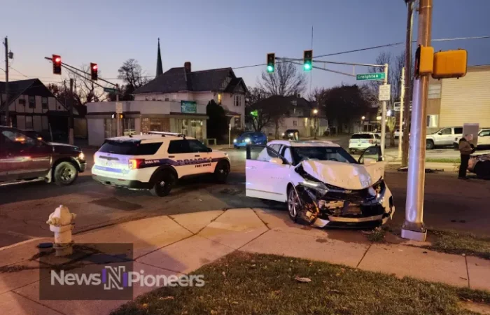 A serious car accident in Fort Wayne with emergency responders on the scene.