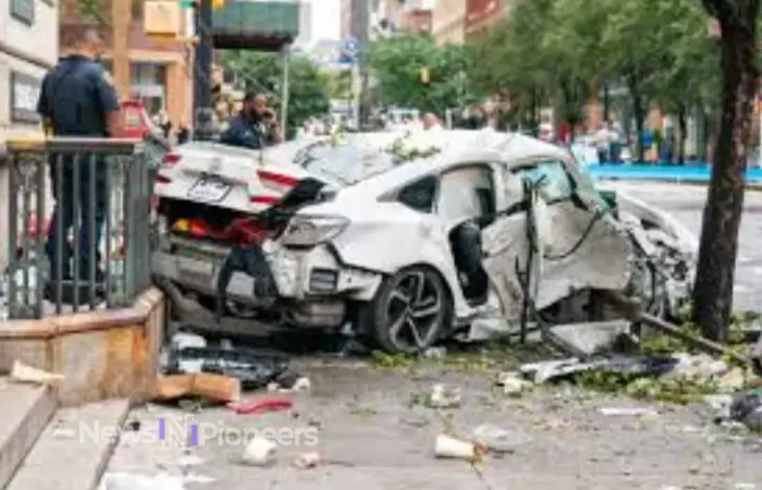 A busy intersection in Brooklyn where a car accident recently occurred, highlighting the dangers of driving in this bustling area.