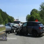 A busy highway in Maine, illustrating the risks of car accidents in Maine.