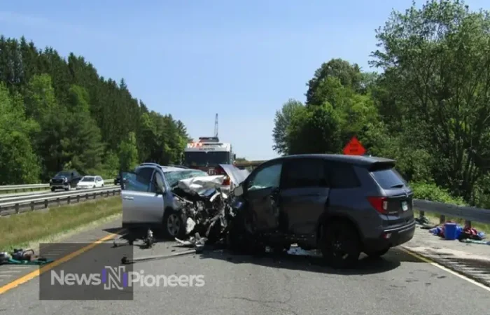 A busy highway in Maine, illustrating the risks of car accidents in Maine.