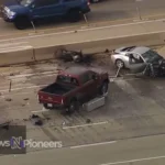 A motorcycle and sedan involved in a plano car accident, highlighting the importance of road safety.